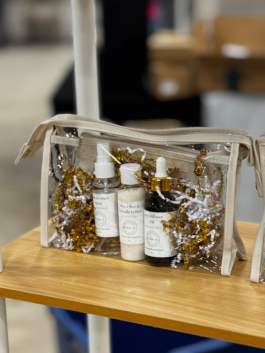 2 Piece Luxe Cosmetic Bag Gift Set with Products