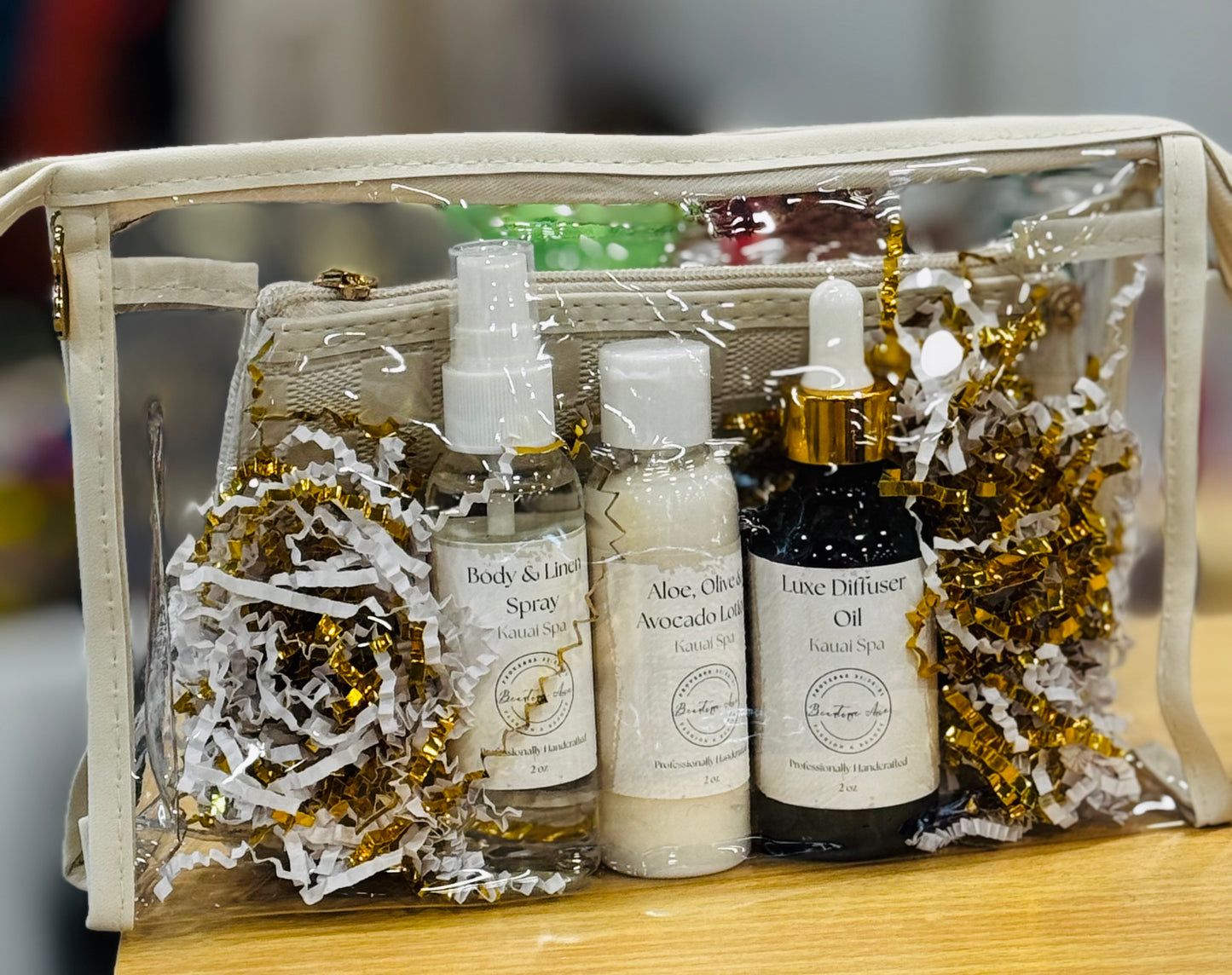 2 Piece Luxe Cosmetic Bag Gift Set with Products